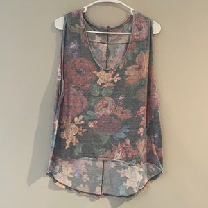 Free people floral oversized tank
